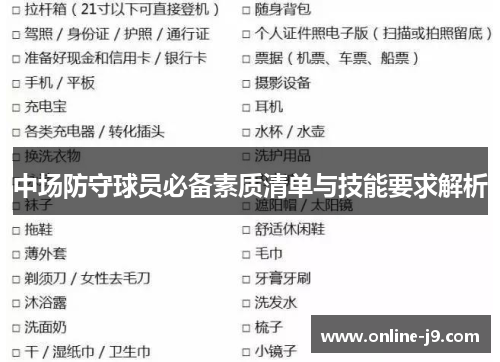 中场防守球员必备素质清单与技能要求解析